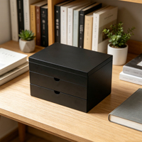 Boîte à tiroirs multicouche en bois finition mate personnalisée avec doublure en velours préformée et couvercle à charnières pour le rangement et la présentation de cadeaux de luxe