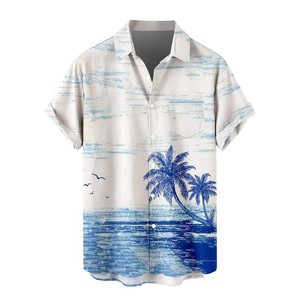 Men's Breathable Short Sleeve Aloha Shirt Moisture-Wicking Silk <b>Screen</b> Printed 3D Print Top Summer Vacation Custom Logo <b>Stand</b> - Product Image 2