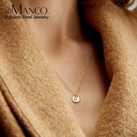 Kalung Multi Disc EManco Custom Engraved dari Baja Anti Karat Warna Emas/Perak 14K, Penjualan Langsung Pabrik, Hadiah Personal
