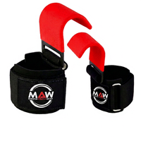 Supports de poignet en néoprène rouge en forme de U Momentum Athletics Wear avec fermeture auto-agrippante réglable pour l'entraînement musculaire