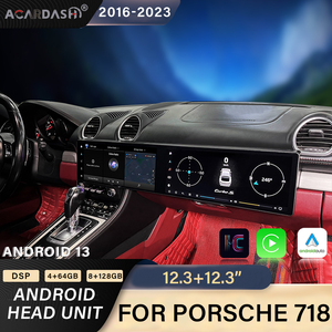 ACARDASH 12.3 "Android Autoradio Stereo Dual System Interaktives Dual Screen Multimedia Carplay für Porsche 718 2016-2023 - Product Image 2