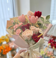 Bouquet au crochet exclusif de haute qualité, fleur tricotée à la main, calla romantique et chaleureuse, décoration d'intérieur, cadeau de fête