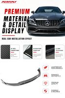 Kit de mise à niveau Perfiply – Lame de pare-chocs avant en fibre de carbone véritable pour Mercedes-Benz Classe C AMG W205 C63 2015-2021