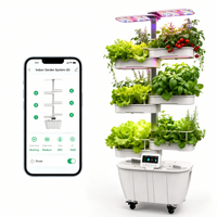 Système hydroponique intelligent moderne pour l'intérieur, 48 sites de culture, réservoir d'eau de 24 L avec application et contrôle par écran tactile