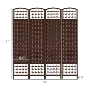 <span class=keywords><strong>Separador</strong></span> de ambientes plegable de bambú de 4 paneles, rústico, ecológico, independiente, divisor de pared. - Product Image 1