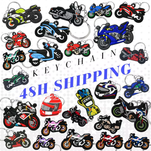 カスタムロゴ3D PVCバイクキーチェーンクールラバーキーリングライダー向けスポーツテーマキーチェーンギフト - Product Image 1