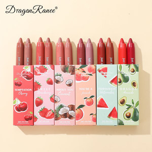 Crayon Style Lipstick 2PCS Set One Stroke Coloring Smooth Application Moisturizing Shiny Lip Gloss Lip <strong>Liner</strong> - Product Image 1