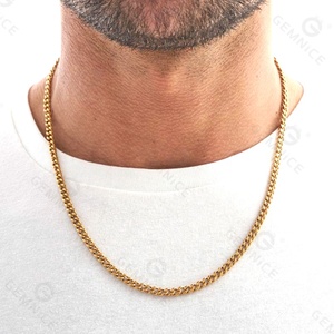 Gemnel en acier inoxydable 316l lien cubain <span class=keywords><strong>gourmette</strong></span> 4mm chaîne en or collier hommes bijoux de haute qualité - Product Image 2