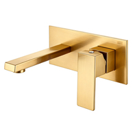 Robinet Mitigeur Thermostatique Mural en Laiton et Céramique pour Lavabo, Eau Chaude et Froide, Prix Usine