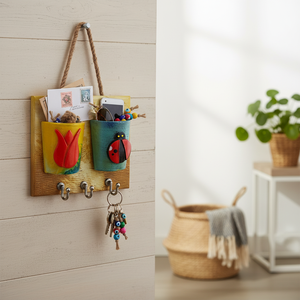 14x20CM Verre Evil Eyes Décoration Murale Chic Mail & Key Organizers - Product Image 2