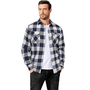 เสื้อเชิ้ตผ้าฝ้ายฟลานเนลลำลองสำหรับผู้ชาย แขนยาว ลายสก็อต ติดกระดุม มีกระเป๋า ป้องกันรอยยับ เนื้อผ้านุ่ม เหมาะสำหรับทำงาน - Product Image 2
