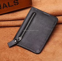 Porte-cartes d'identité en cuir véritable avec logo personnalisé en relief, blocage RFID, impression numérique, modèle OEM ODM TSH