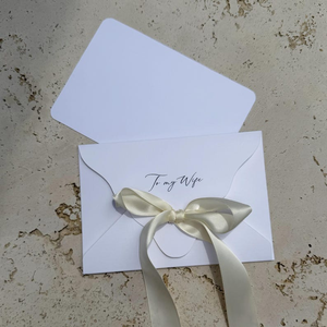 To My Future Wife / Husband Card | <strong>Wedding</strong> Day Letter Card | Handmade Scalloped Envelope with Ivory Satin Bow | <strong>Wedding</strong> <strong>Keepsake</strong> - Product Image 3