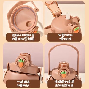Children's Water Bottle With Straw Large Capacity Bpa Free Summer Style Back To School Use - Product Image 3
