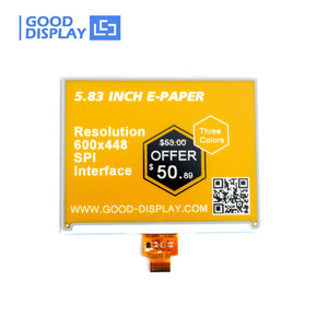 GDEW0583C64 Écran E-Paper 3 couleurs de 5,83 pouces, module E-Ink à faible coût, interface SPI compatible avec Arduino Raspberry Pi - Product Image 1