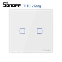 Sonoff T1-enchufe de pared eléctrico de una banda con WIFI, enchufe de encendido y apagado con pantalla táctil inteligente, estándar europeo