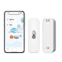 Thermomètre Hygromètre WALE Tuya WiFi, capteur intelligent de température et d'humidité, commande vocale, charge par batterie, pour usage domestique