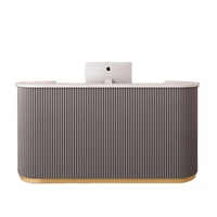 Comptoir de réception moderne, écologique et durable, personnalisable en couleur, petit format, avec logo sur mesure pour bureaux et comptoirs de magasins de détail