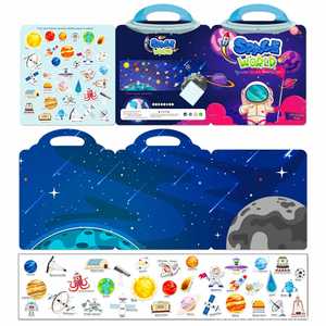 Livre d'autocollants en gel réutilisable pour le développement intellectuel des tout-petits, avec autocollants en PVC amovibles à thème univers spatial et applications variées - Product Image 3