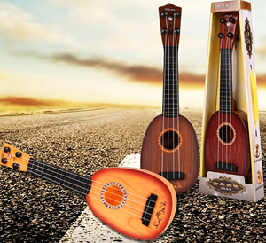 Wholesale Wood Grain <b>Guitar</b> Music Simulation <b>Toy</b> Kids Classical Mini Ukulele <b>Toy</b> Educational Musical Instrument Children's <b>Toy</b> - Product Image 2