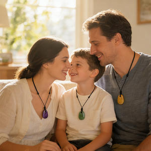 Collar de Cobre con Cristal Natural, Estilo Vintage, Versátil, Cadena para Suéter, Accesorio con <span class=keywords><strong>Colgante</strong></span> de Cuerda Tejida a Mano de Orificio Grande y Forma Trapezoidal - Product Image 2