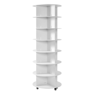 7 Tier White Plastic Rotating <b>Shoe</b> Rack Tower <b>Wheels</b> Closet Shelf Organizer 360 Degree Spinning -Carousel Storage Home Furniture - Product Image 1