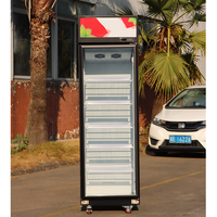 Réfrigérateur commercial avec porte en verre pour boissons froides, aliments frais, congélateur 488L, supermarché au détail, présentoir vertical