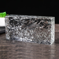 Brique de verre cristal clair pour la construction murale, brique de verre texturée teintée colorée
