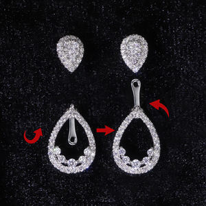 Pendientes colgantes de oro sólido SU212 para mujer, 10K, 14K, Diamante cultivado en laboratorio IGI, gran oferta - Product Image 2