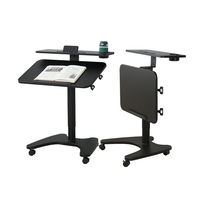 Bureau à domicile pneumatique réglable en hauteur Bureau à double couche pliable pour ordinateur portable Bureau debout mobile sur le lit Table élévatrice à gaz mobile