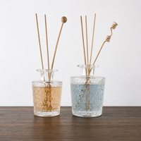 Bouteille d'arôme en verre texturé minimaliste, ronde, 100 ml, 150 ml, vide, pour diffuseur à bâtonnets, sans bouchon