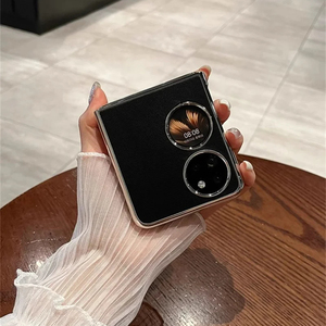 Cuir petit parfum de couleur unie de haute qualité pour coque de téléphone portable pliante Huawei <span class=keywords><strong>P50Pocket</strong></span> Poches coque de protection anti-chute - Product Image 4
