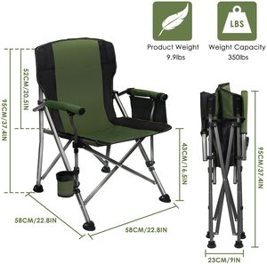 Modern Heavy Duty Camping Chair for Big <b>Tall</b> Oversized Portable Foldable Cup Holder <b>Storage</b> Bag Outdoor Beach Fishing Fest 150KG - Product Image 2