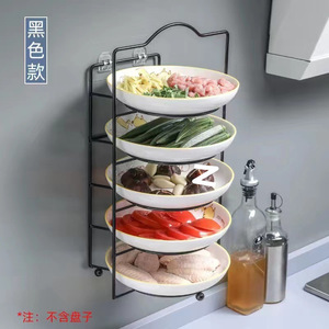 Kitchen food preparation gadget: wall-mounted shelf, countertop, floor-<b>standing</b>, multi-tiered <b>vegetable</b> rack, portable food - Product Image 2