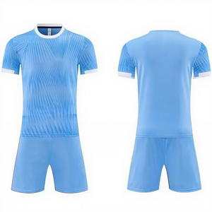 Maillot de football rayé en polyester pour homme et femme, tissu micro-perforé, uniforme d'équipe d'été pour adulte, entraînement sportif, manches courtes - Product Image 4