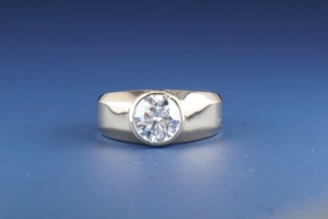 Bague en or 14 carats avec diamant synthétique pour homme, bague de mariage moderne de haute qualité avec diamant créé en laboratoire, bijoux de luxe pour homme - Product Image 2