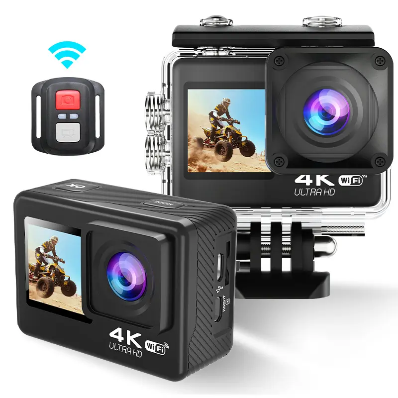 2024 kamera aksi label pribadi kamera olahraga tahan air perekam video selang waktu go pro merek kustom 4k 60fps