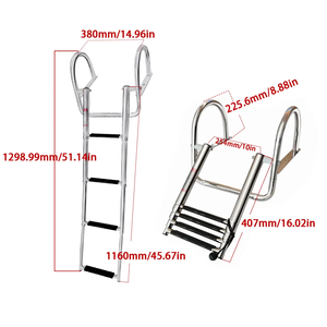 Échelle de bateau à 4 marches <span class=keywords><strong>en</strong></span> acier inoxydable de haute qualité Échelle de <span class=keywords><strong>piscine</strong></span> Yacht Marine Ship Échelle pliante télescopique - Product Image 2