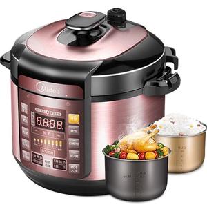 Cuisinière à pression électrique Midea 5L, double cuve intérieure, minuterie intelligente, multifonctionnelle, pour la cuisson du riz, la mijotade et la préparation de soupes - Product Image 2
