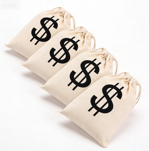 Sacs de transport robustes en toile pour argent liquide et billets, avec cordon de serrage - Product Image 2