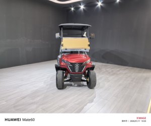 Carrito de Golf Eléctrico Rojo de 3-4 Plazas, Totalmente Impermeable, con Batería de 60V, Techo Negro, Asientos de Plástico, Todoterreno - Product Image 5