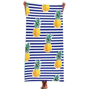 Pineapple <b>Stripes</b> Recyclable Fabric Quick Dry Waffle Microfiber Sublimation Beach <b>Towel</b> With Logo Custom Print - Product Image 1