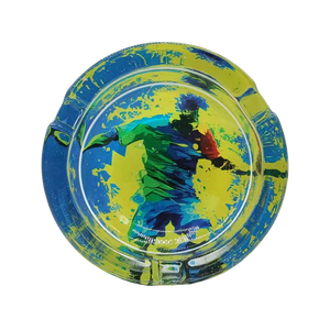 USA Stock 6Pcs Football Star Glass Ashtray Set Themed Square Glass Ashtrays Display Box Smoking Accessories - Product Image 6