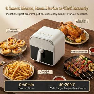 Freidora de Aire Compacta de 6L con Ventana Visible, 2000W de Alta Potencia, Panel Táctil Digital, 8 Programas Inteligentes Preestablecidos para una Cocina Saludable - Product Image 4