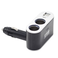 Allume-cigare de voiture USB double 3.1A base femelle un point et deux trous de cigarette légers un à deux chargeur multifonction de voiture
