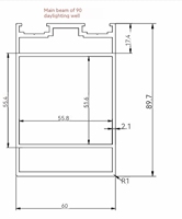 Puits de lumière minimaliste en aluminium pour toit plat à pente unique, en verre trempé, pour maison, villa, appartement
