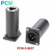 Adaptateur XLR mâle 3 broches vers RJ45 femelle type D pour montage sur panneau CAT5e STP pour éclairage de scène DMX512, contrôle audio AV, console de son, rack