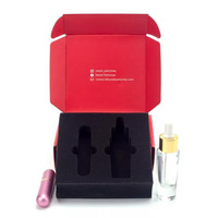 Tuck Top Postal Logo personnalisé imprimé carton Carton expédition rouge EVA mousse insérer ondulé boîte postale pour cosmétique