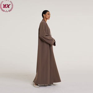 Femmes luxe dubaï ethnique islamique modeste robe hiver <span class=keywords><strong>Kimono</strong></span> manteau ouvert musulman Abaya Style Polyester Vrouwen mode adultes Eid - Product Image 6