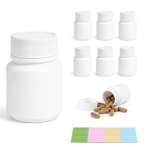 Conteneur pour pilules et gommes à mâcher en HDPE blanc de 60 ml, 80 ml, 100 ml avec bouchon à vis, pour médicaments, préservatifs, imprimé à l'écran, écologique - Product Image 1